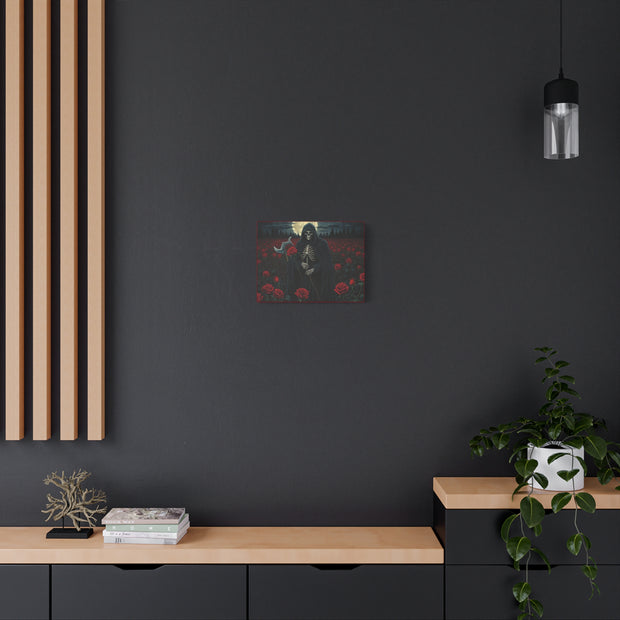 Gothic Rose Grim Reaper Canvas Wall Art