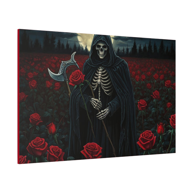 Gothic Rose Grim Reaper Canvas Wall Art