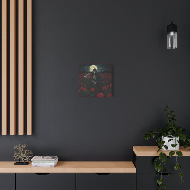 Gothic Rose Grim Reaper Canvas Wall Art