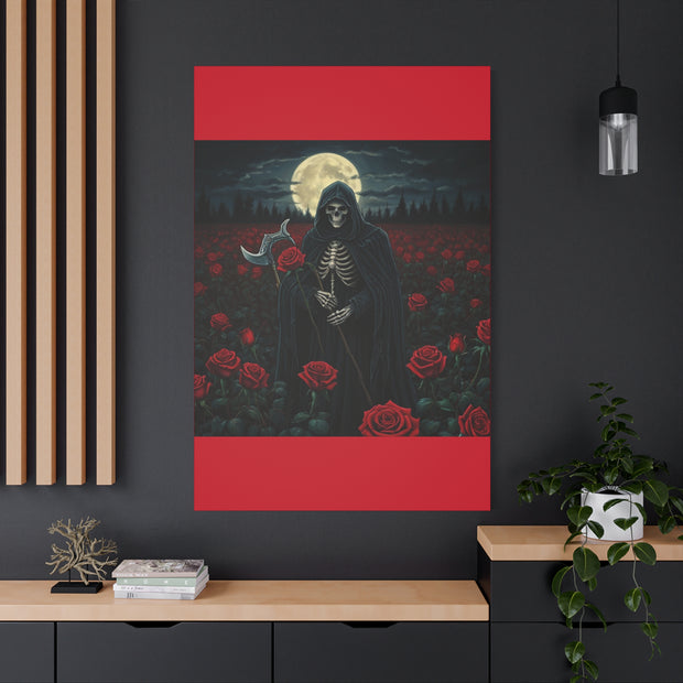 Gothic Rose Grim Reaper Canvas Wall Art