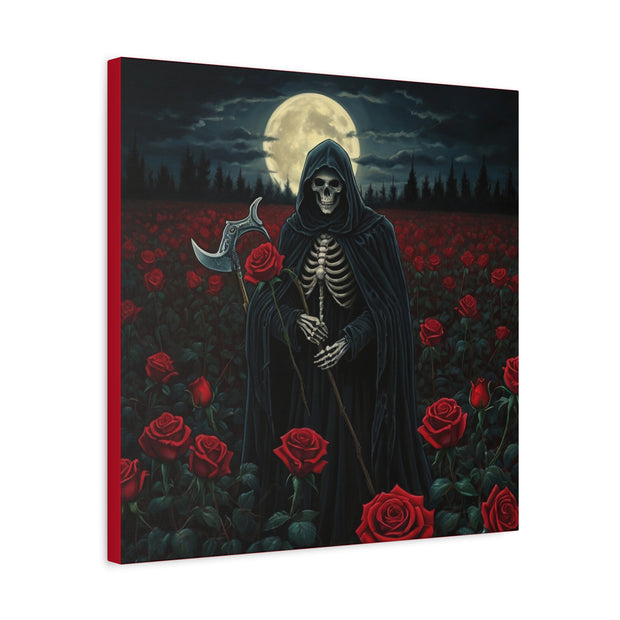 Gothic Rose Grim Reaper Canvas Wall Art