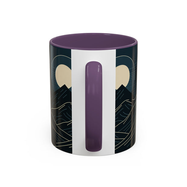 Mountain Moon Accent Coffee Mug, Cozy Mug for Coffee Lovers, Gifts for Nature Enthusiasts, Perfect for Home or Office, Ideal for Relaxation