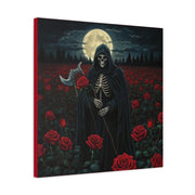 Gothic Rose Grim Reaper Canvas Wall Art