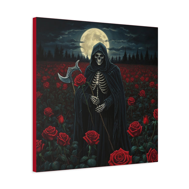 Gothic Rose Grim Reaper Canvas Wall Art