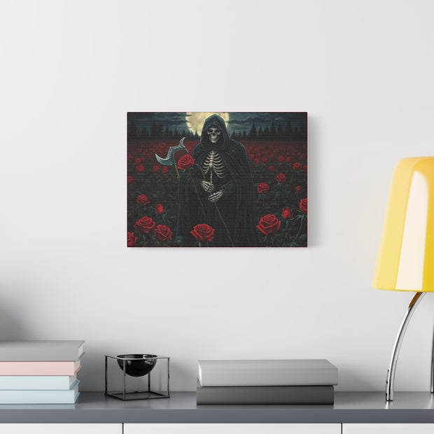 Gothic Rose Grim Reaper Canvas Wall Art