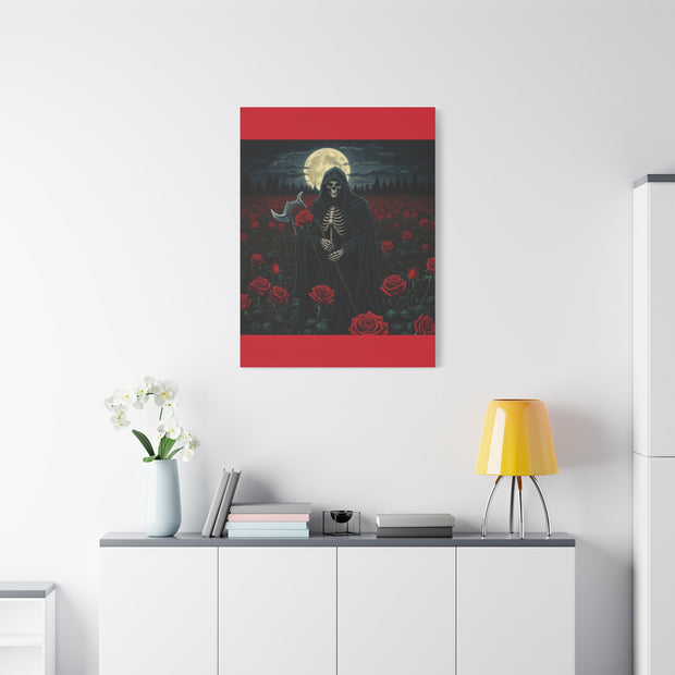 Gothic Rose Grim Reaper Canvas Wall Art