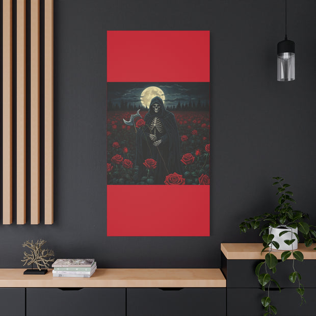 Gothic Rose Grim Reaper Canvas Wall Art