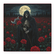 Gothic Rose Grim Reaper Canvas Wall Art