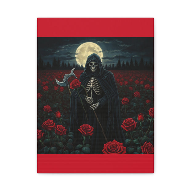 Gothic Rose Grim Reaper Canvas Wall Art