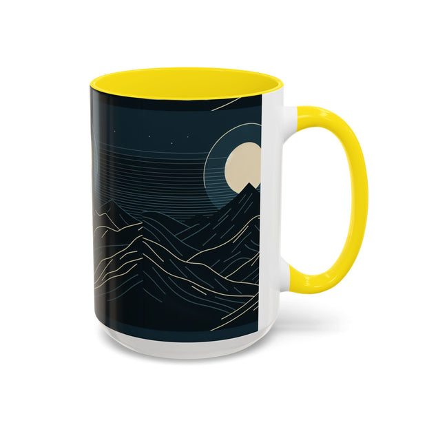 Mountain Moon Accent Coffee Mug, Cozy Mug for Coffee Lovers, Gifts for Nature Enthusiasts, Perfect for Home or Office, Ideal for Relaxation