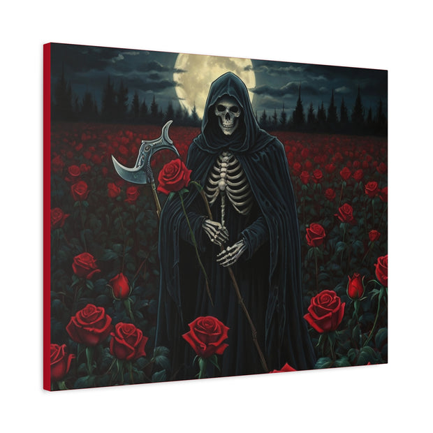 Gothic Rose Grim Reaper Canvas Wall Art