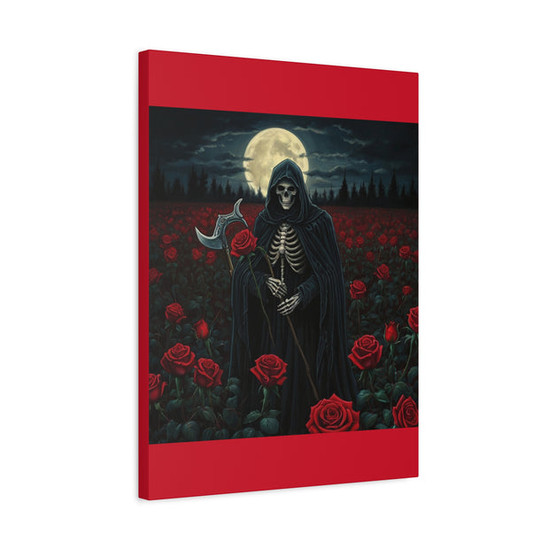Gothic Rose Grim Reaper Canvas Wall Art