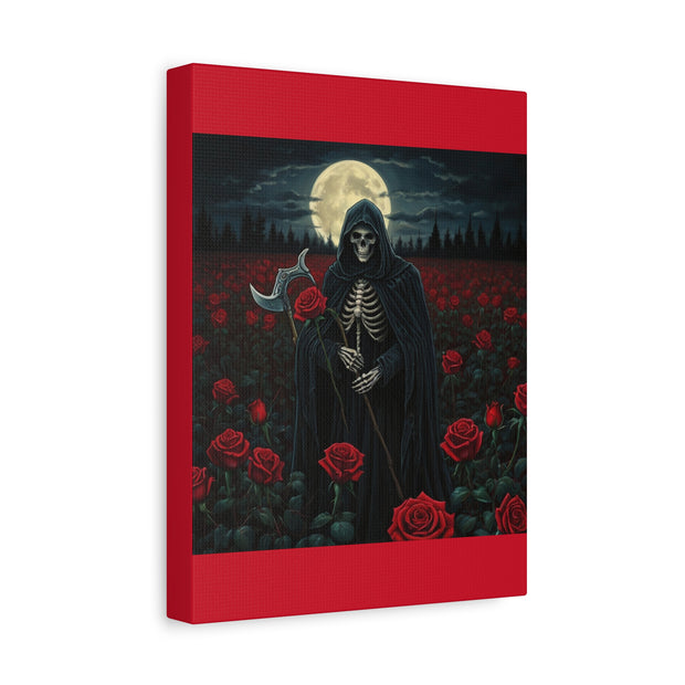 Gothic Rose Grim Reaper Canvas Wall Art