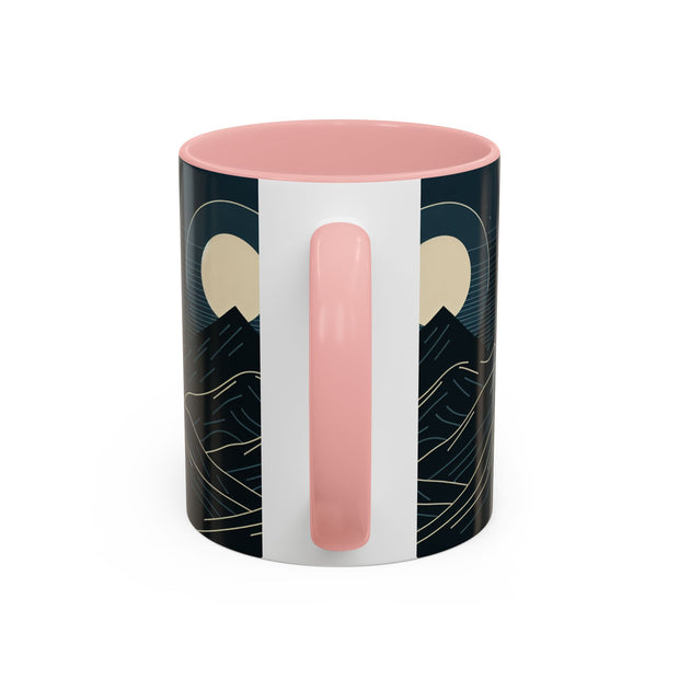 Mountain Moon Accent Coffee Mug, Cozy Mug for Coffee Lovers, Gifts for Nature Enthusiasts, Perfect for Home or Office, Ideal for Relaxation