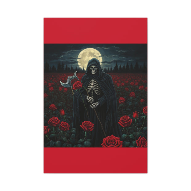 Gothic Rose Grim Reaper Canvas Wall Art