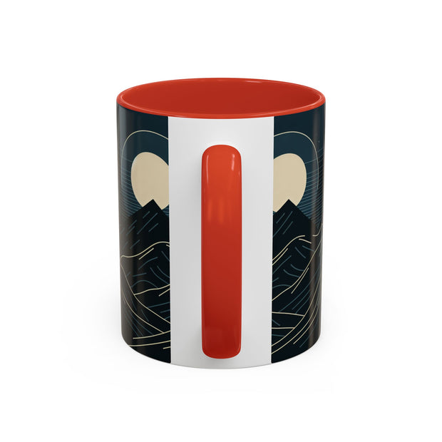 Mountain Moon Accent Coffee Mug, Cozy Mug for Coffee Lovers, Gifts for Nature Enthusiasts, Perfect for Home or Office, Ideal for Relaxation
