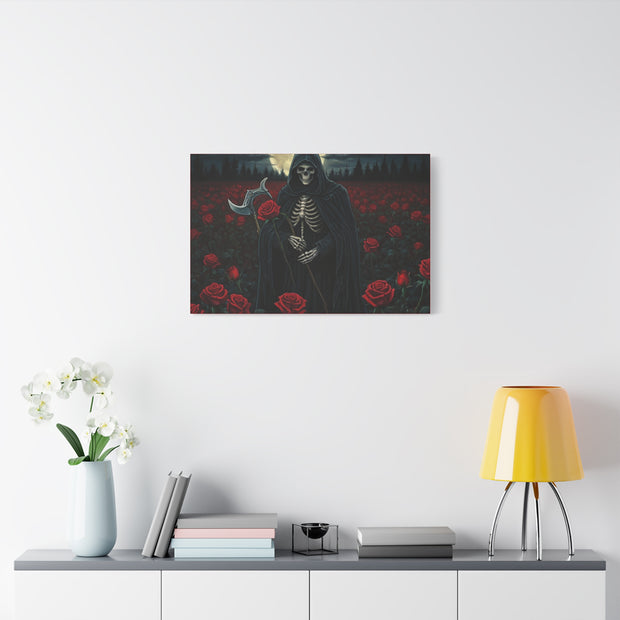 Gothic Rose Grim Reaper Canvas Wall Art