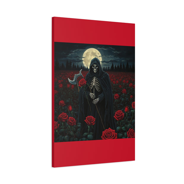 Gothic Rose Grim Reaper Canvas Wall Art