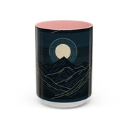 Mountain Moon Accent Coffee Mug, Cozy Mug for Coffee Lovers, Gifts for Nature Enthusiasts, Perfect for Home or Office, Ideal for Relaxation