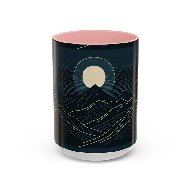Mountain Moon Accent Coffee Mug, Cozy Mug for Coffee Lovers, Gifts for Nature Enthusiasts, Perfect for Home or Office, Ideal for Relaxation