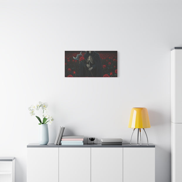 Gothic Rose Grim Reaper Canvas Wall Art
