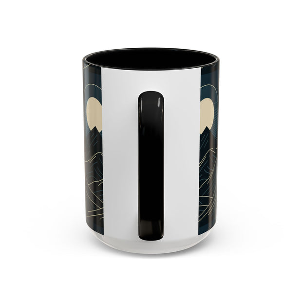 Mountain Moon Accent Coffee Mug, Cozy Mug for Coffee Lovers, Gifts for Nature Enthusiasts, Perfect for Home or Office, Ideal for Relaxation
