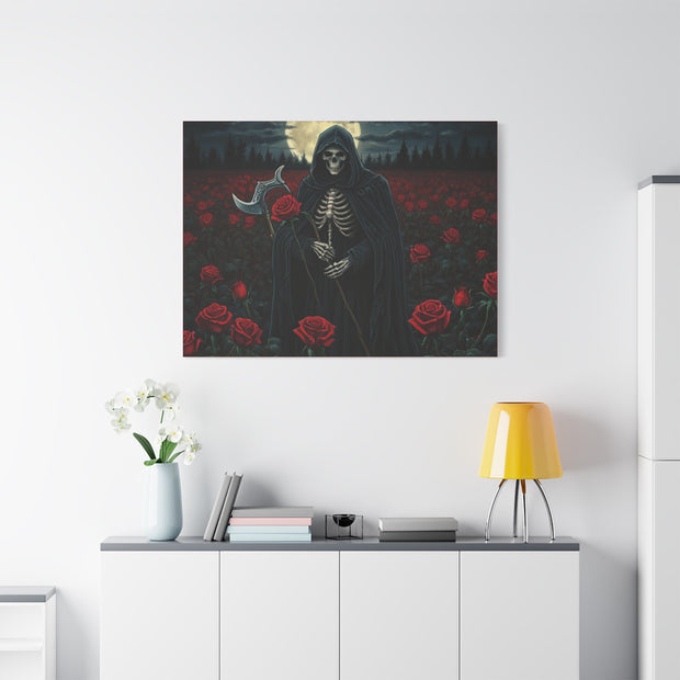 Gothic Rose Grim Reaper Canvas Wall Art