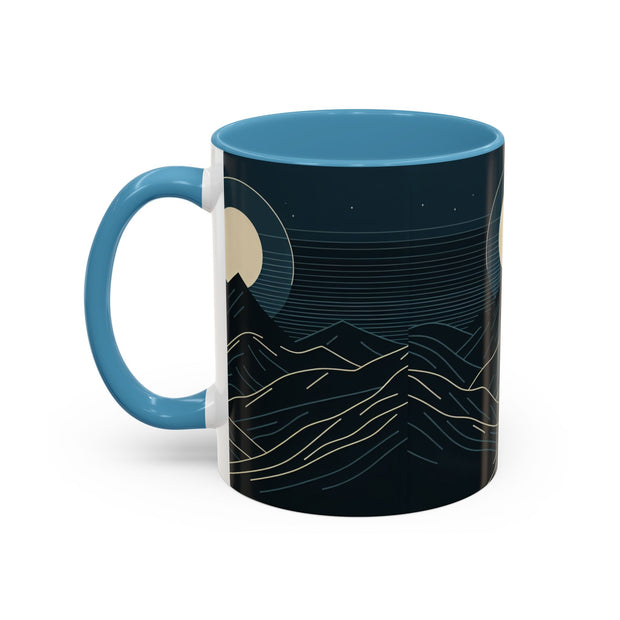 Mountain Moon Accent Coffee Mug, Cozy Mug for Coffee Lovers, Gifts for Nature Enthusiasts, Perfect for Home or Office, Ideal for Relaxation