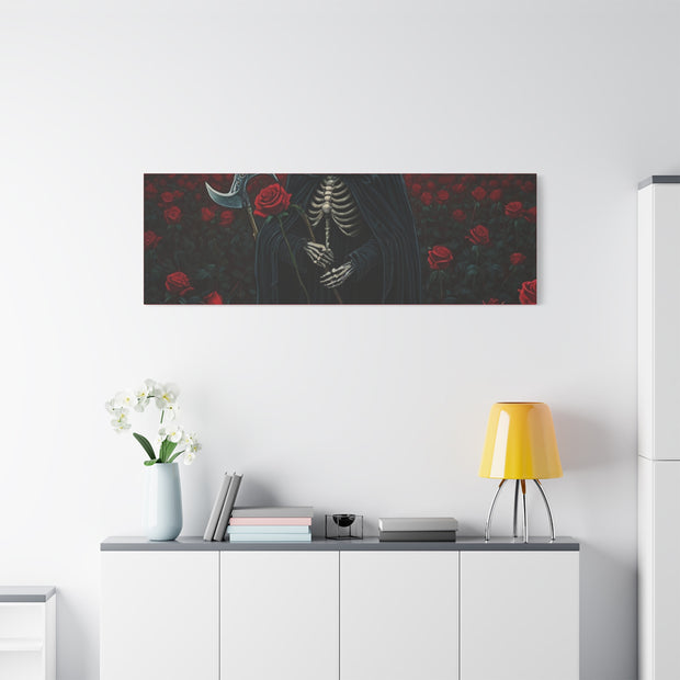 Gothic Rose Grim Reaper Canvas Wall Art