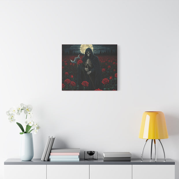 Gothic Rose Grim Reaper Canvas Wall Art
