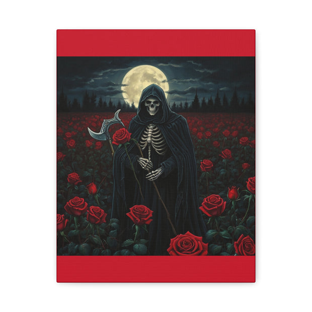 Gothic Rose Grim Reaper Canvas Wall Art