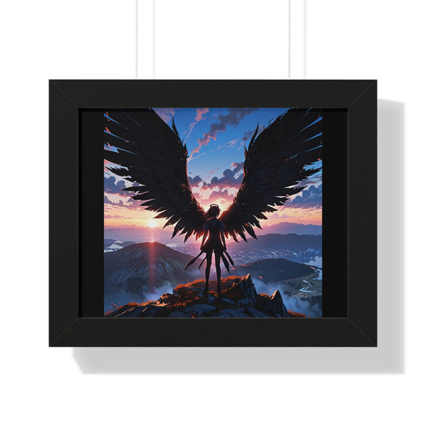 Epic Angel Wings Framed Horizontal Poster - Inspirational Wall Art for Home & Office Decor