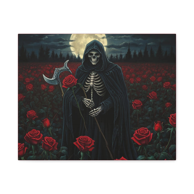 Gothic Rose Grim Reaper Canvas Wall Art