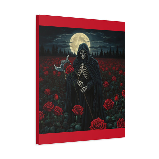 Gothic Rose Grim Reaper Canvas Wall Art