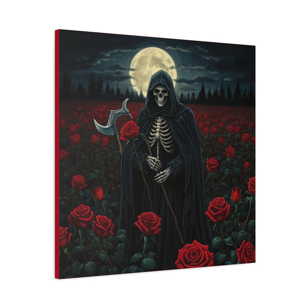 Gothic Rose Grim Reaper Canvas Wall Art