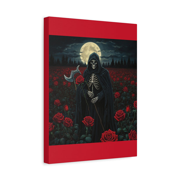 Gothic Rose Grim Reaper Canvas Wall Art