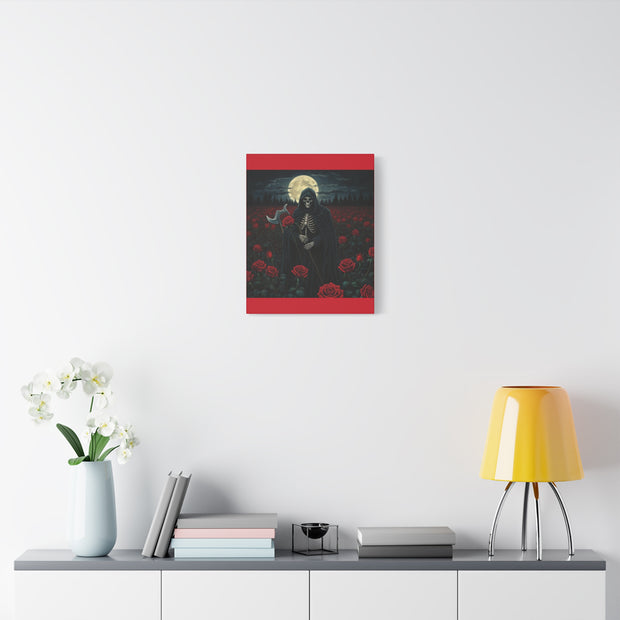 Gothic Rose Grim Reaper Canvas Wall Art