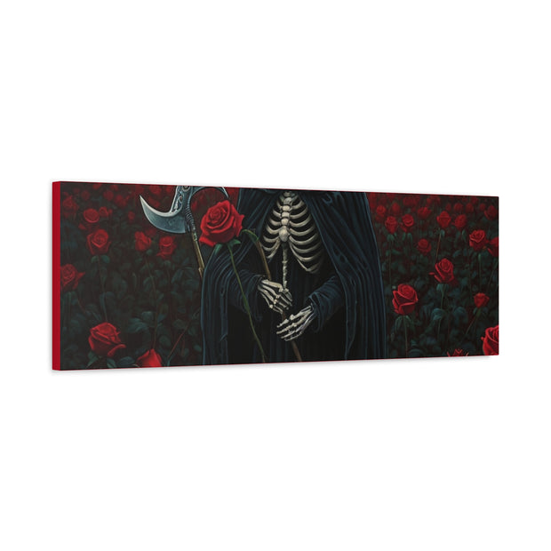 Gothic Rose Grim Reaper Canvas Wall Art