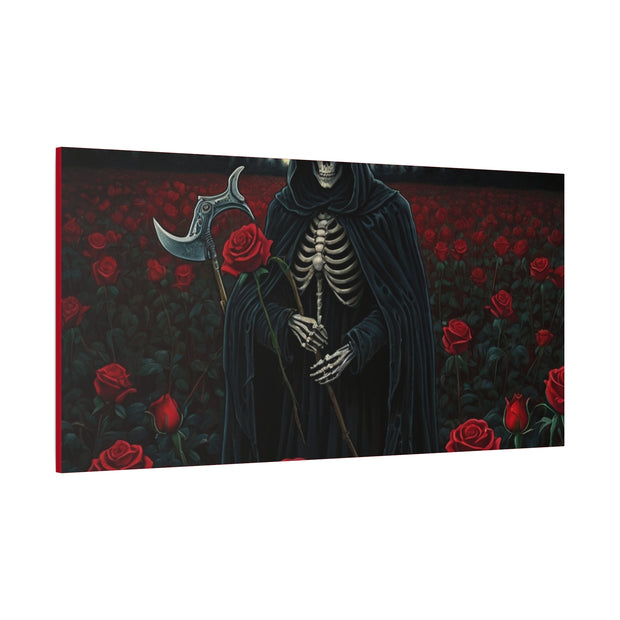 Gothic Rose Grim Reaper Canvas Wall Art
