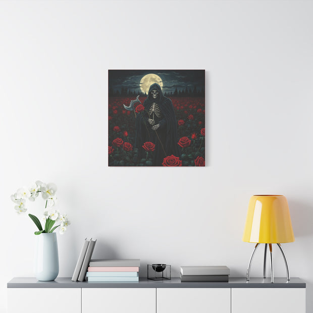 Gothic Rose Grim Reaper Canvas Wall Art