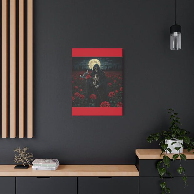 Gothic Rose Grim Reaper Canvas Wall Art