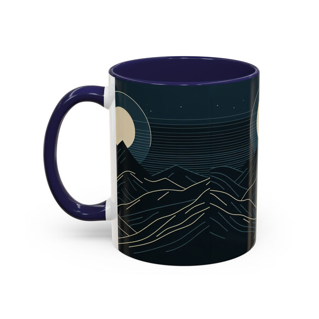 Mountain Moon Accent Coffee Mug, Cozy Mug for Coffee Lovers, Gifts for Nature Enthusiasts, Perfect for Home or Office, Ideal for Relaxation