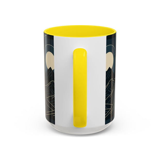 Mountain Moon Accent Coffee Mug, Cozy Mug for Coffee Lovers, Gifts for Nature Enthusiasts, Perfect for Home or Office, Ideal for Relaxation