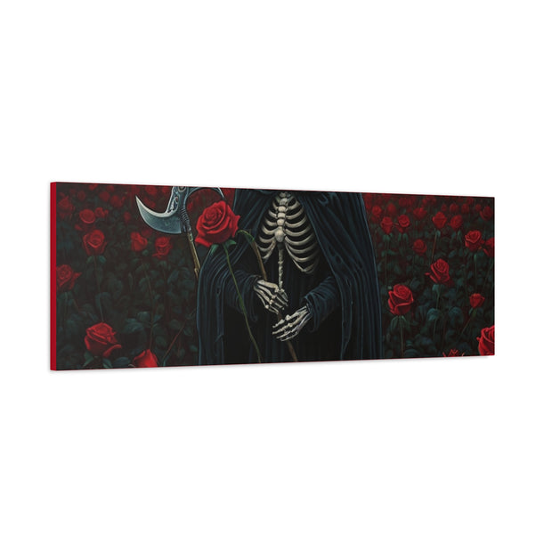 Gothic Rose Grim Reaper Canvas Wall Art