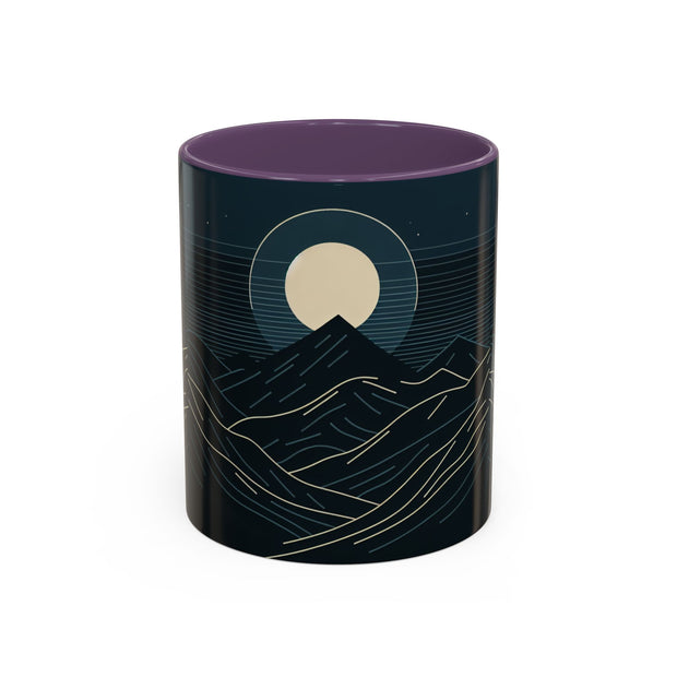 Mountain Moon Accent Coffee Mug, Cozy Mug for Coffee Lovers, Gifts for Nature Enthusiasts, Perfect for Home or Office, Ideal for Relaxation
