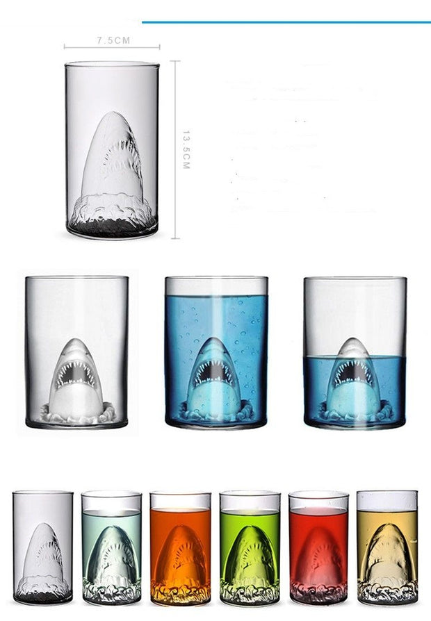 Transparent Glass Cup Shark Glass