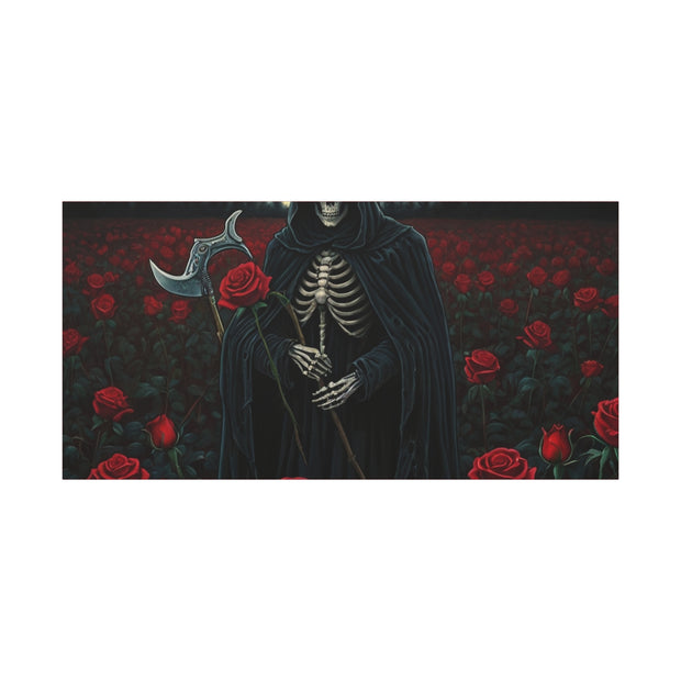 Gothic Rose Grim Reaper Canvas Wall Art