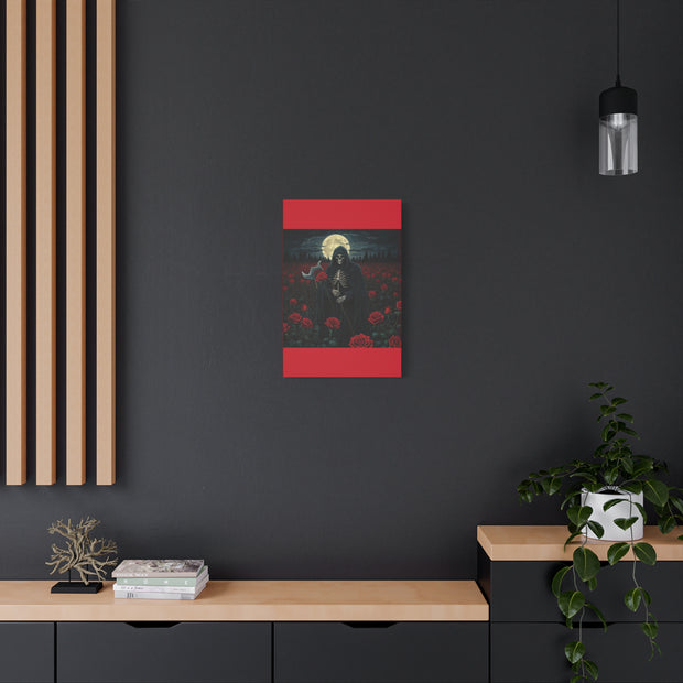 Gothic Rose Grim Reaper Canvas Wall Art