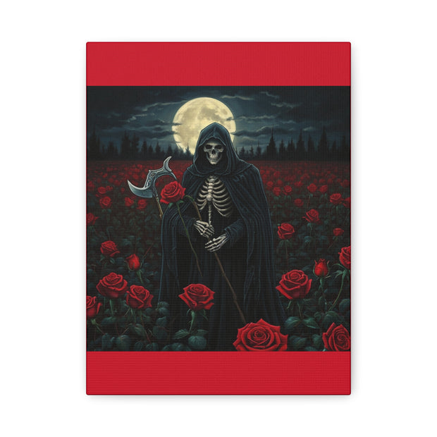Gothic Rose Grim Reaper Canvas Wall Art