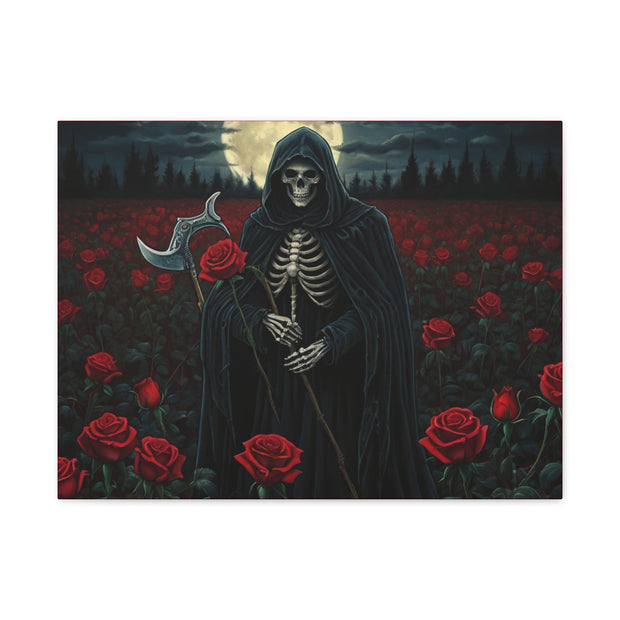 Gothic Rose Grim Reaper Canvas Wall Art